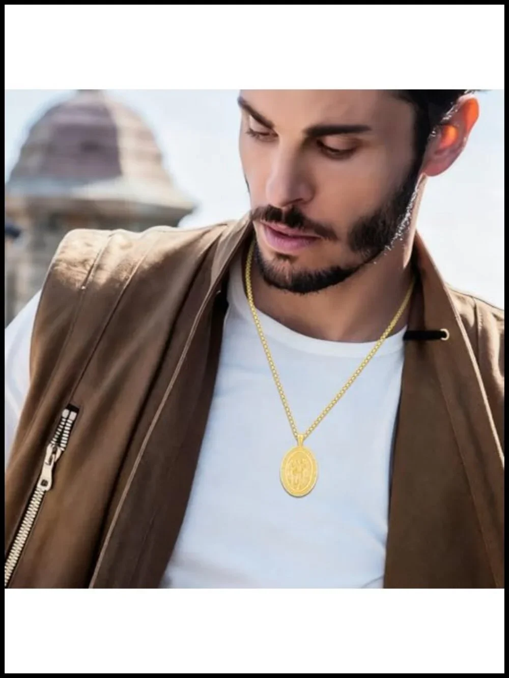 925 Sterling Silver St Michael Archangel Pendant Necklace Religious Amulet